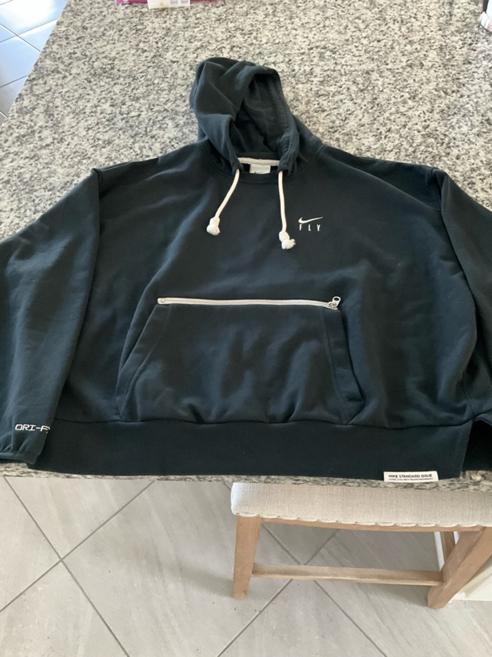 Nike Fly Fleece Hoodie with Front Zip Pocket - Black
